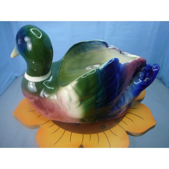 Vtg Royal Copley Cermic Duck Planter - Picture 3 of 8